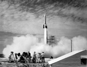 July 1950 | launch of the first rocket from Cape Canaveral, Fla: the Bumper 2 | Image credit: NASA 